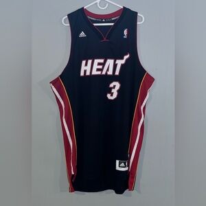 Authentic Dwayne Wade Miami Heat Black Sewn adidas NBA Throwback Jersey Men’s XL